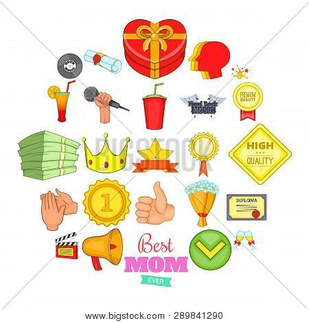 Cash Consideration Icons Set. Cartoon Set Of 25 Cash Consideration Icons For Web Isolated On White B