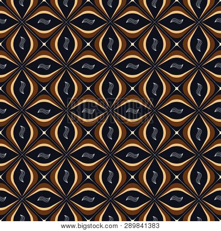 Seamless Abstract Geometric Pattern. Stylish Blue And Gold Background. Seamless Geometric Pattern Ca