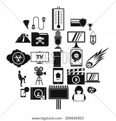 Televisor Icons Set. Simple Set Of 25 Televisor Icons For Web Isolated On White Background