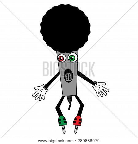 Microphone From The 80s. Isolated Stock Vector Illustration