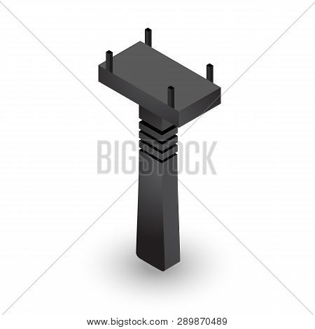 Isometric Selfie Stick Tripod For An Action Camera Or Smartphone