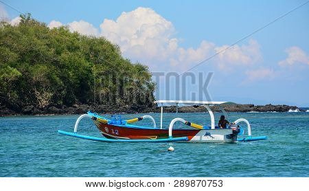 Tourist Boats Waiting At Jetty In Lombok