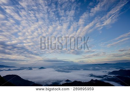 The Sea Of Fog With Forests And Mountains Valley ,beautiful In Nature Landscape ,doi Thule ,tak Prov