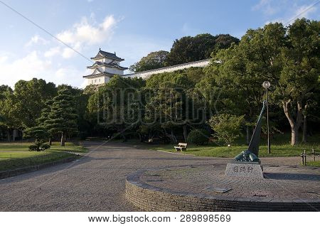 Akashi, Kansai, Japan - 6th October 2018 : View Of The Akashi Castle And Of The Surrounding Park, Wi