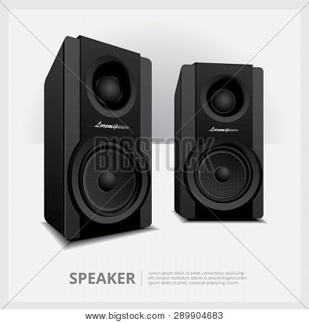 Modern 2 Loud Speakers For Sound Isolated Vector Illustration