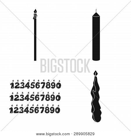 Vector Illustration Of Candlelight And Decoration   Logo. Collection Of Candlelight And Wax Stock Ve