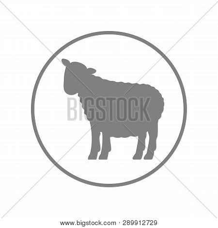 Mutton Symbol. Sheep Silhouette In Circle. Vector Icon.