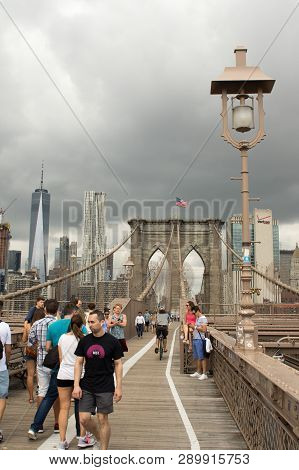 People On Brooklyn Bridge