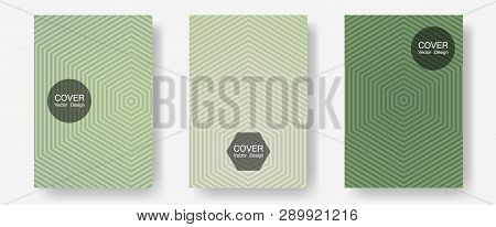 Abstract Shapes Of Multiple Lines Halftone Patterns. Elegant Patchy Mockups. Halftone Lines Annual R