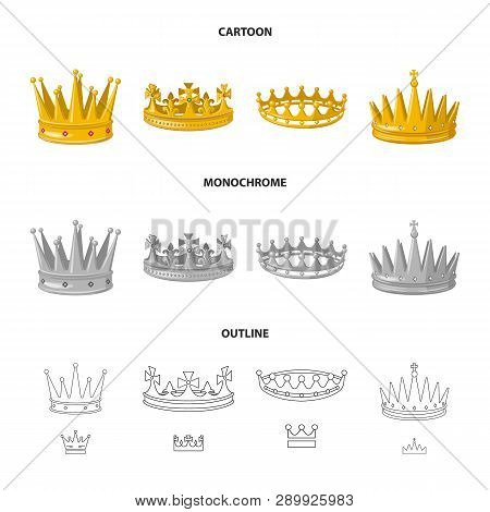 Vector Design Of Medieval And Nobility Symbol. Set Of Medieval And Monarchy Vector Icon For Stock.