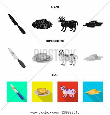 Isolated Object Of Creamy And Product Symbol. Set Of Creamy And Farm Stock Symbol For Web.