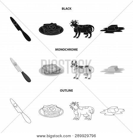 Vector Design Of Creamy And Product Sign. Collection Of Creamy And Farm Stock Vector Illustration.