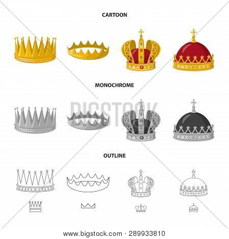 Vector Design Of Medieval And Nobility Symbol. Set Of Medieval And Monarchy Vector Icon For Stock.