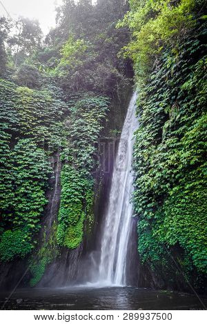 Red Coral Waterfall In Munduk, Bali, Indonesia