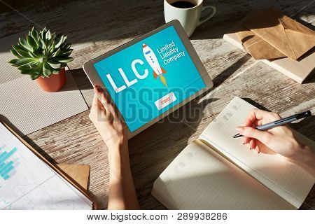 Llc Limited Liability Company. Business Strategy And Technology Concept.