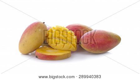 Mango Fruit With Mango Cubes And Slices