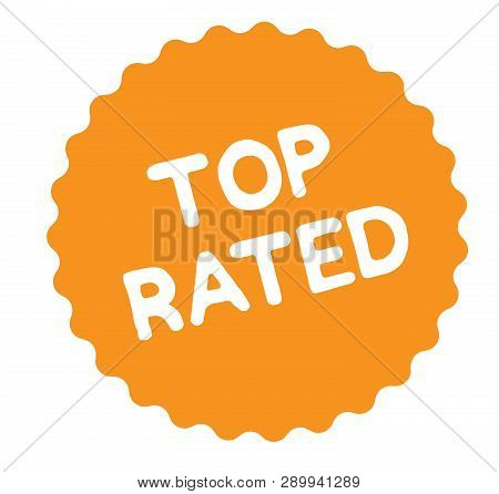 Top Rated Stamp On White Background. Sign, Label, Sticker