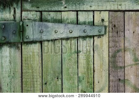 Green Textured Backdrop From Green Wooden Boards