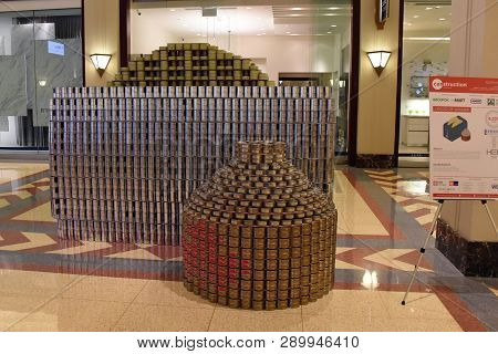 Canstruction Public Art Exhibit At Merchandise Mart, Chicago, Il September 10, 2018