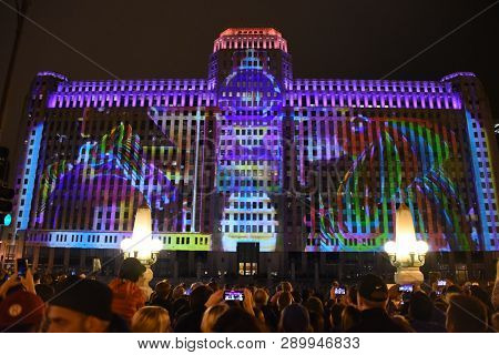 Chicago, Il September 29, 2018, Art On The Mart Biggest Digital Video Projection System In The World
