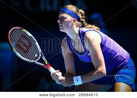 17. Januar Melbourne: Petra Kvitova der Tschechischen Republik in ihren ersten Runde Sieg über Vera Dushevi