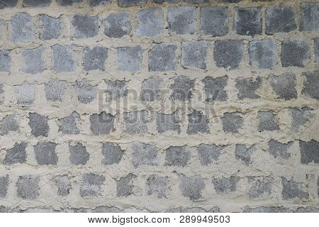 Wall Of Gray Cinder Block Background Bricks