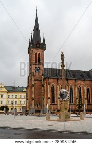 Vrchlabi, Czech Republic - October 25, 2018: The Streets Of The Provincial Town. The Town Located In