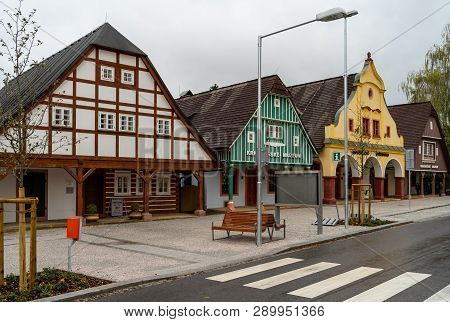 Vrchlabi, Czech Republic - October 25, 2018: The Streets Of The Provincial Town. The Town Located In