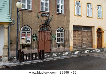 Vrchlabi, Czech Republic - October 25, 2018: The Streets Of The Provincial Town. The Town Located In
