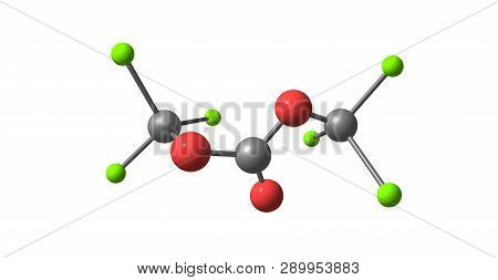 Triphosgene Molecular Structure Isolated On White