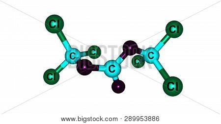 Triphosgene Molecular Structure Isolated On White