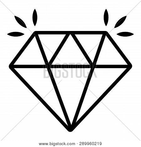 Mine Diamond Icon. Outline Illustration Of Mine Diamond Icon For Web Design Isolated On White Backgr
