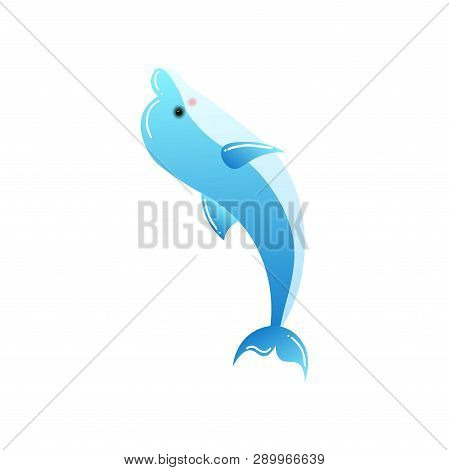 Bottlenose Dolphin Performing Trick Isolated On White Background