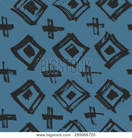 Tie Dye Japanese Geometric Artistic Seamless Pattern. Geo Wabi Sabi Minimalist Kimono Print. Scribbl