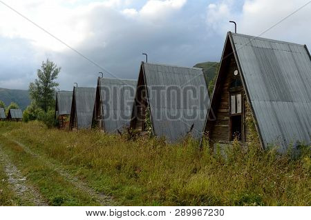Altai Region, Russia - September 3, 2018: Abandoned Tourist Complex 