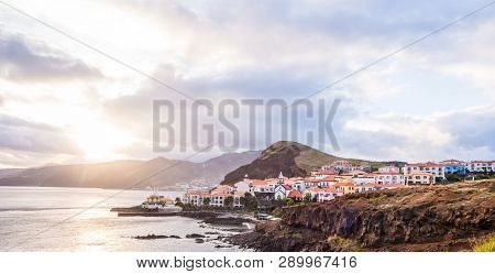View Of Canical, A Town In The Madeira Island, Portugal, At Sunset.