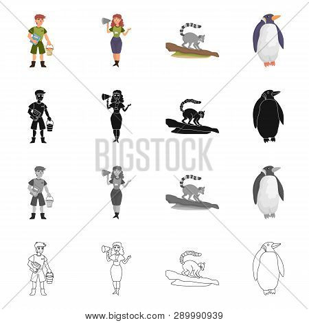 Vector Design Of Nature  And Fun  Symbol. Set Of Nature  And Entertainment Stock Symbol For Web.