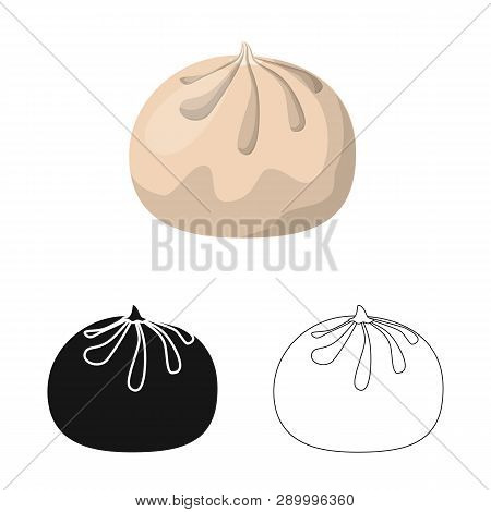 Isolated Object Of Baozi And Khinkali  Sign. Set Of Baozi And Breakfast  Vector Icon For Stock.