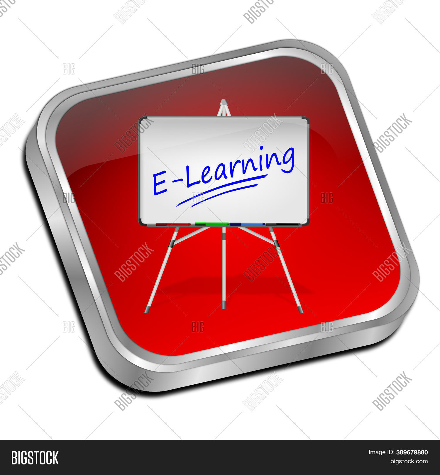 Elearning Red Red E-learning Button Image & Photo (Free Trial) | Bigstock