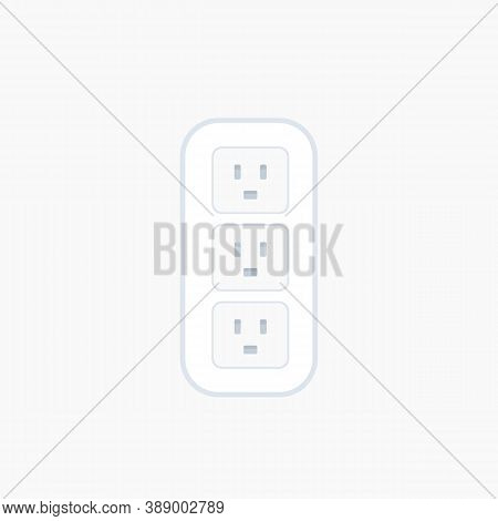 Power Outlet With Three Uk Sockets, Vector, Eps 10 File, Easy To Edit