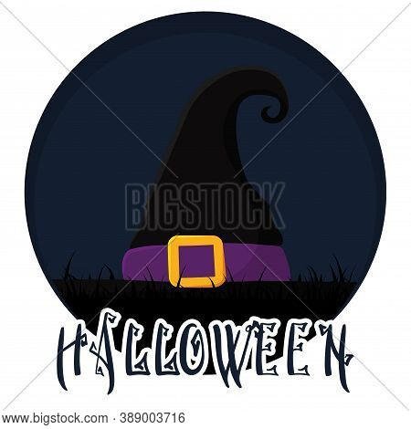 Isolated Witcher Hat Halloween Holiday October Icon- Vector