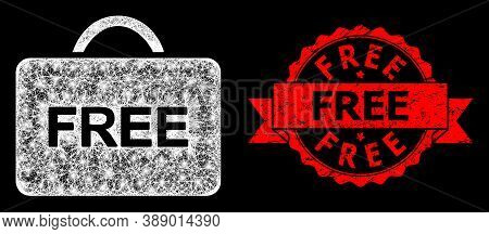 Bright Mesh Web Free Case With Lightspots, And Free Textured Ribbon Stamp Seal. Red Seal Includes Fr