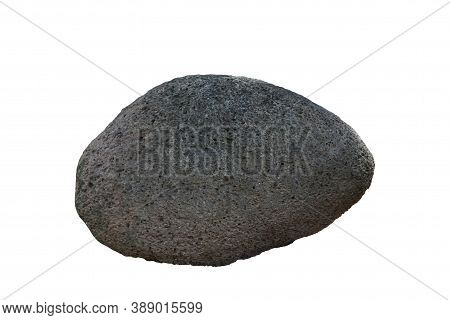Basalt Rock Isolated On White Background Included Clipping Path.