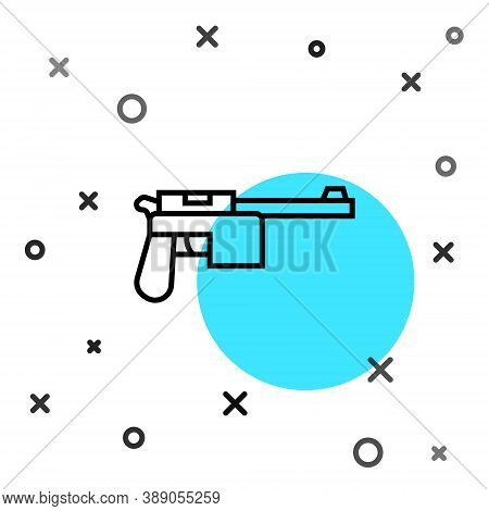 Black Line Mauser Gun Icon Isolated On White Background. Mauser C96 Is A Semi-automatic Pistol. Rand