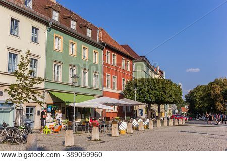 Weimar, Germany - September 22, 2020: Ice Cream Cafe In The Center Of Weimar, Germany