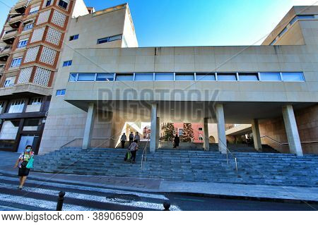 Elche, Alicante, Spain- October 7, 2020: Facade Of The Municipal Offices Building Of The City Counci