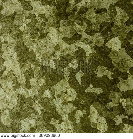 Khaki Texture. Watercolour Camo Illustration. Dark Combat Textile. Grunge Commando Shirt. Olive Khak