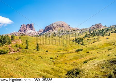 At The Path To Averau Peak In Dolomites - South Tyrol, Italy