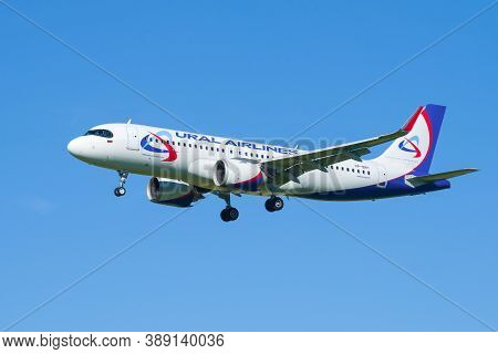 Saint Petersburg, Russia - August 08, 2020: Airplane Airbus A320neo (vp-bry) Of The Airline 