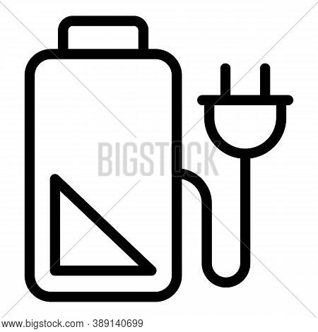 Low Battery Charger Icon. Outline Low Battery Charger Vector Icon For Web Design Isolated On White B